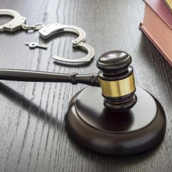 Handcuffs and gavel